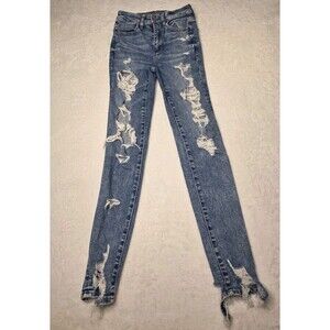American Eagle Next Level Strech Ripped Jeans Size 00